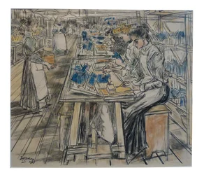 Kokerplakkerij - 1 von 12 Lithografien, die Toorop über die Herstellung von Kerzen machte